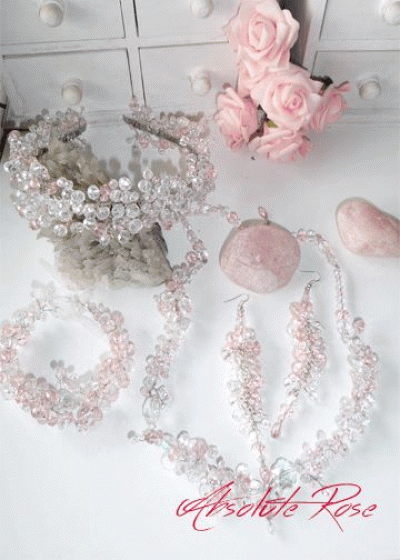 Дизайнерски кристален комплект- диадема и бижута Elegant Rose - 4 части
